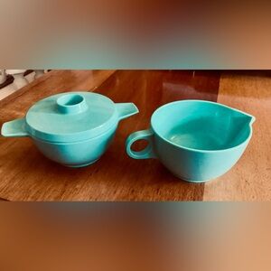Vintage Melamine Sugar Bowl and Creamer